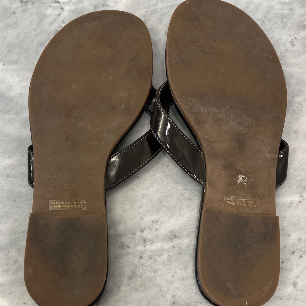 Ann Taylor Brown Patent Sandals - Picture 4 of 5